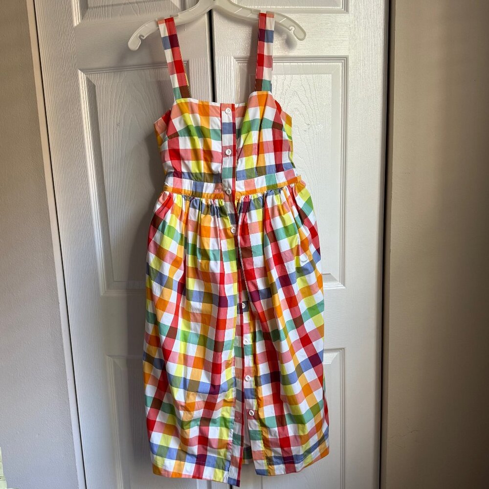 Plaid tie waist dress